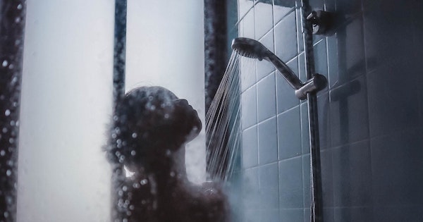 Girl enjoying a relaxing shower